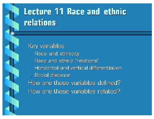 Race and ethnic relations