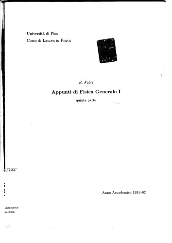 Appunti di Fisica Generale I