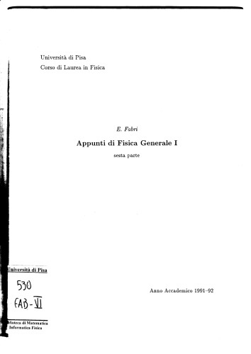 Appunti di Fisica Generale I