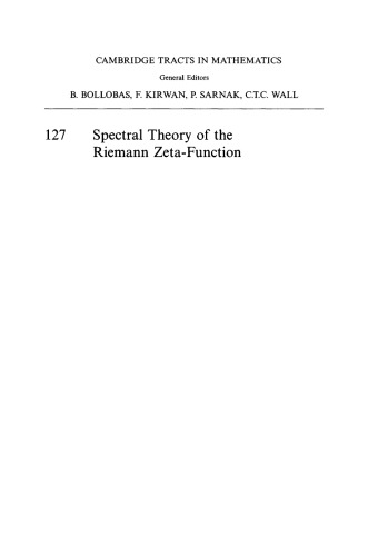 Spectral Theory of the Riemann Zeta-Function