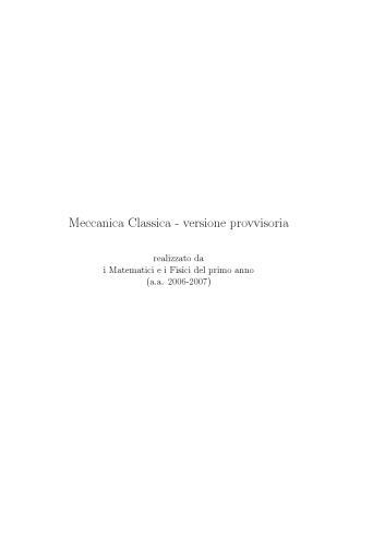 Meccanica Classica