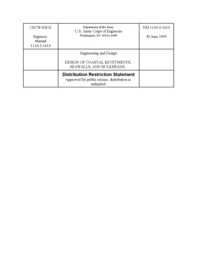 Design of Coastal Revetments, Seawalls, and Bulkheads - Engineering and Design