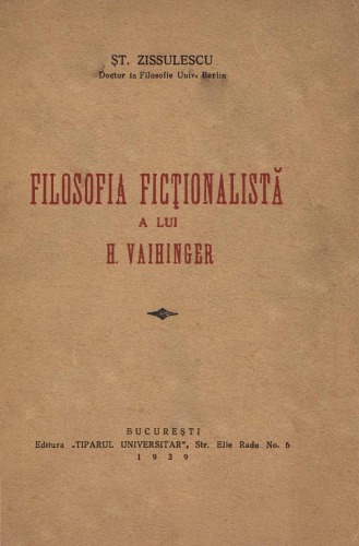 Filosofia fictionalista a lui H. Vaihinger