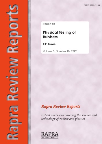 Physical Testing of Rubbers