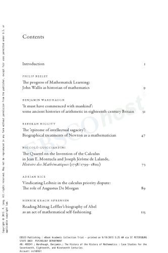 The History of the History of Mathematics: Case Studies for the Seventeenth, Eighteenth and Nineteenth Centuries