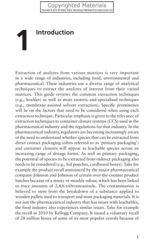 Update on Undertaking Extractable and Leachable Testing