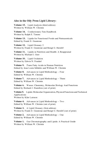 Advances in Lipid Methodology. Volume 5