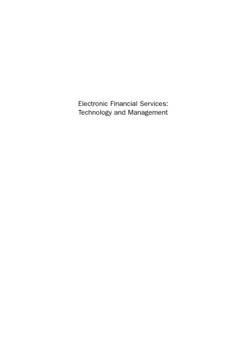 Electronic Financial Services. Technology and Management