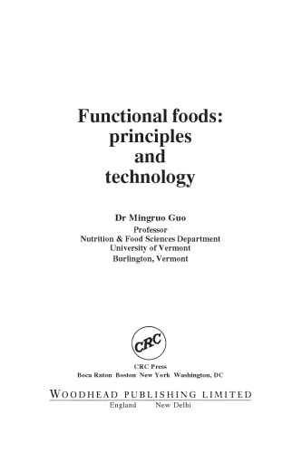 Functional Foods. Principles and Technology