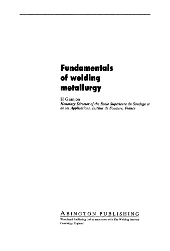 Fundamentals of Welding Metallurgy