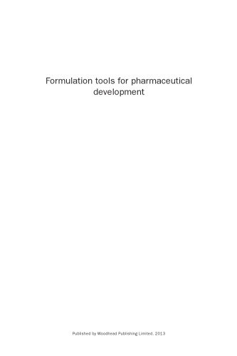 Formulation Tools for Pharmaceutical Development