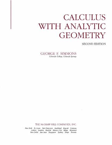 Calculus with analytic geometry