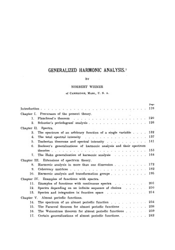 Generalized harmonic analysis