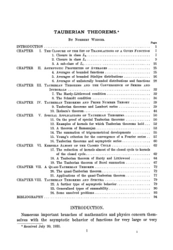 Tauberian theorems