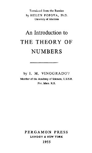 An introduction to the theory of numbers