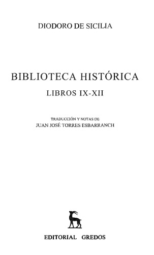 Biblioteca histórica. Libros IX-XII