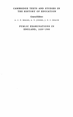 Public Examinations in England 1850-1900