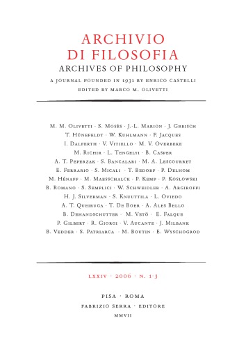 Archivio di Filosofia vol. 74, 2006 n. 1_3