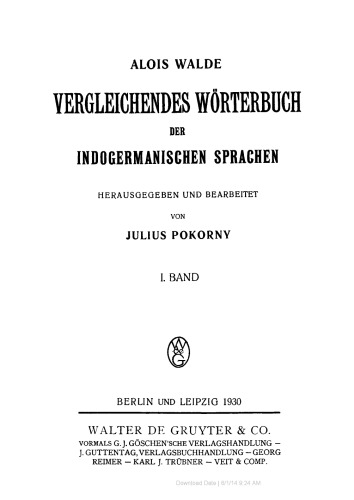 Vergleichendes Wörterbuch der indogermanischen Sprachen