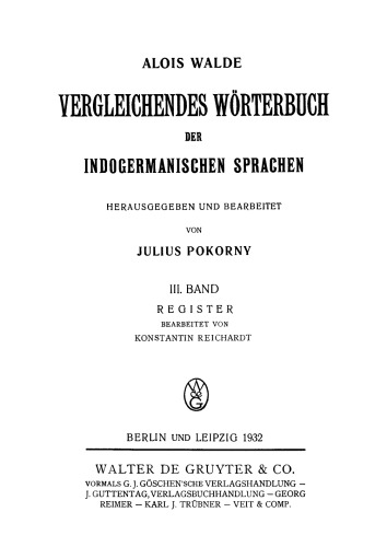 Vergleichendes Wörterbuch der indogermanischen Sprachen