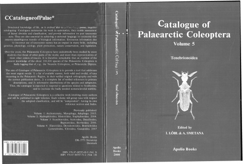 Catalogue of Palaearctic Coleoptera, Vol. 5: Tenebrionoidea