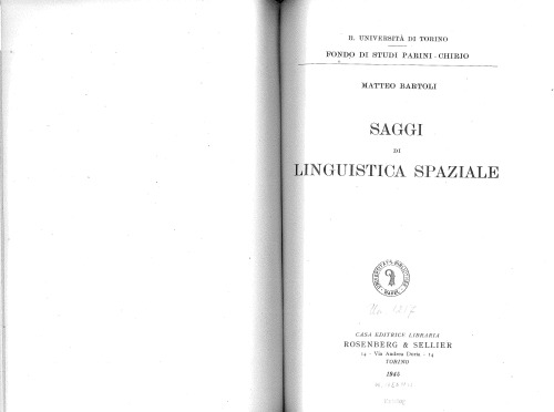 Saggi di linguistica spaziale