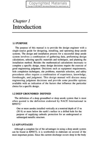 Deep Anode Systems - Design, Installation, and Operation