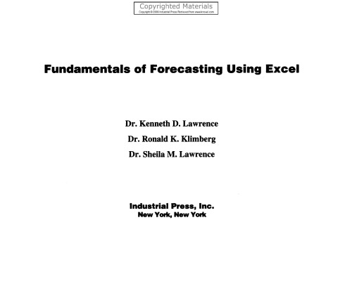 Fundamentals of Forecasting Using Excel