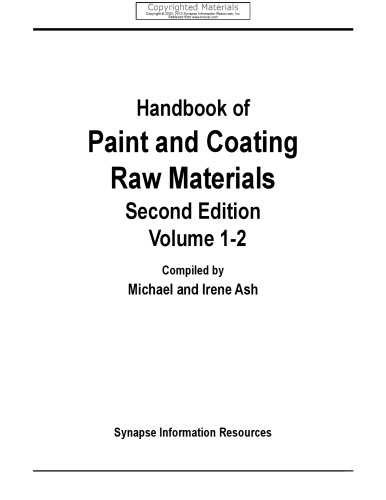 Handbook of Paint and Coating Raw Materials, Volumes 1-2