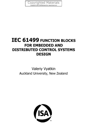 IEC 61499 Function Blocks for Embedded and Distributed Control Systems Design