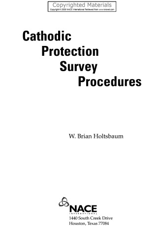 Cathodic Protection Survey Procedures