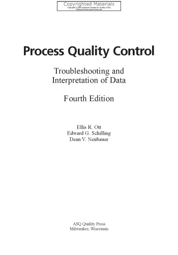 Process Quality Control - Troubleshooting and Interpretation of Data