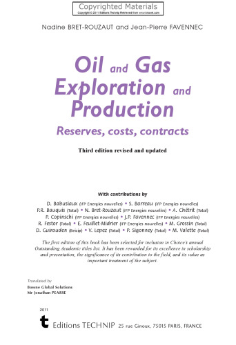 Oil and Gas Exploration and Production - Reserves, Costs, Contracts