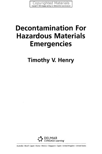 Decontamination for Hazardous Materials Emergencies