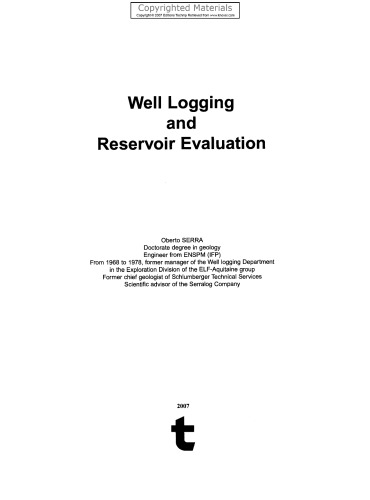 Well Logging, Volume 3 - Well Logging and Reservoir Evaluation