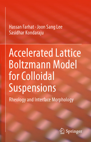 Accelerated Lattice Boltzmann Model for Colloidal Suspensions: Rheology and Interface Morphology