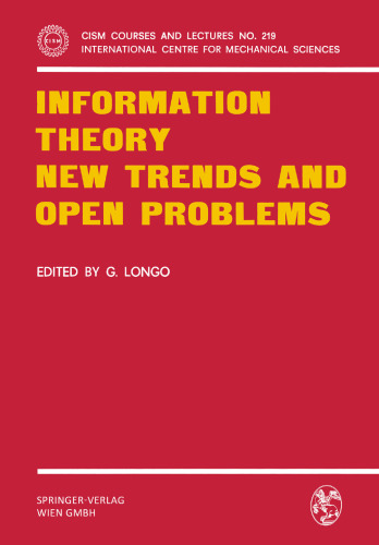 Information Theory New Trends and Open Problems