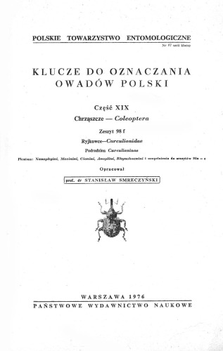 Część XIX - Coleoptera (zaplanowano 100 zeszytów) 98f