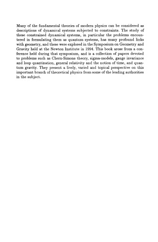 Geometry of constrained dynamical systems : proceedings of a conference held at the Isaac Newton Institute, Cambridge, June 1994