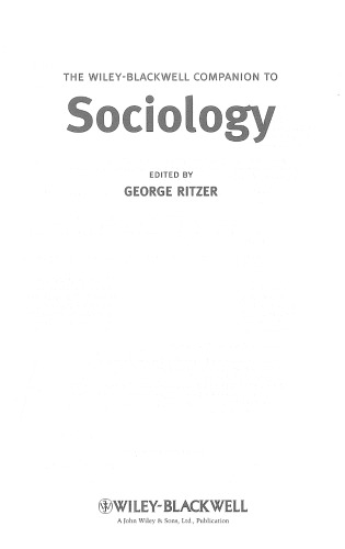 The Wiley-Blackwell companion to sociology