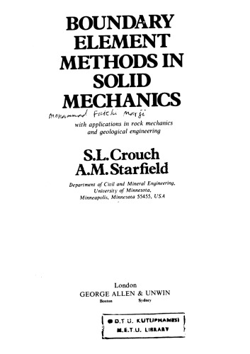 Boundary Element Methods in Solid Mechanics: With Applications in Rock Mechanics and Geological Engineering