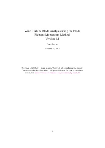 Wind Turbine Blade Analysis using the Blade Element Momentum Method.