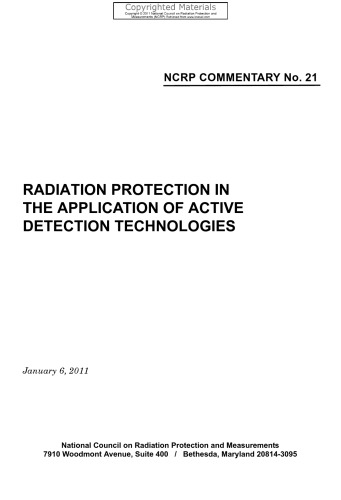 Radiation Protection in the Application of Active Detection Technologies