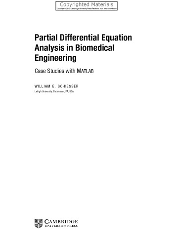 Partial Differential Equation Analysis in Biomedical Engineering: Case Studies with MATLAB