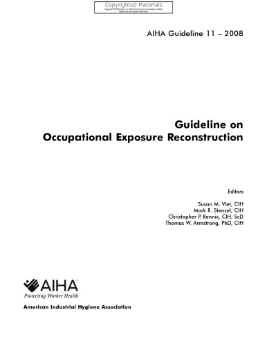 Guideline on Occupational Exposure Reconstruction