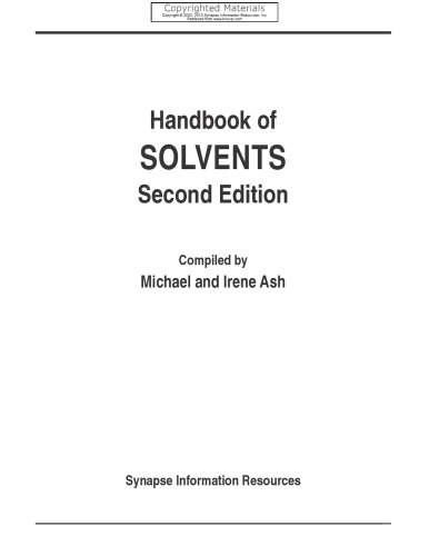 Handbook of Solvents