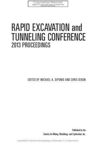 Rapid Excavation and Tunneling Conference Proceedings 2013