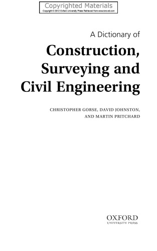 Dictionary of Construction, Surveying and Civil Engineering