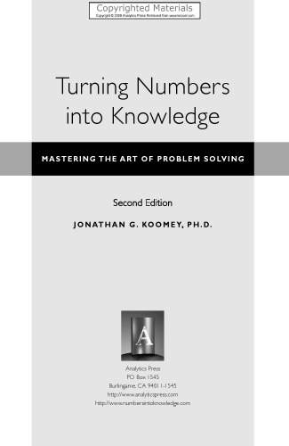 Turning Numbers into Knowledge - Mastering the Art of Problem Solving