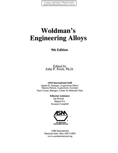 Woldman's Engineering Alloys